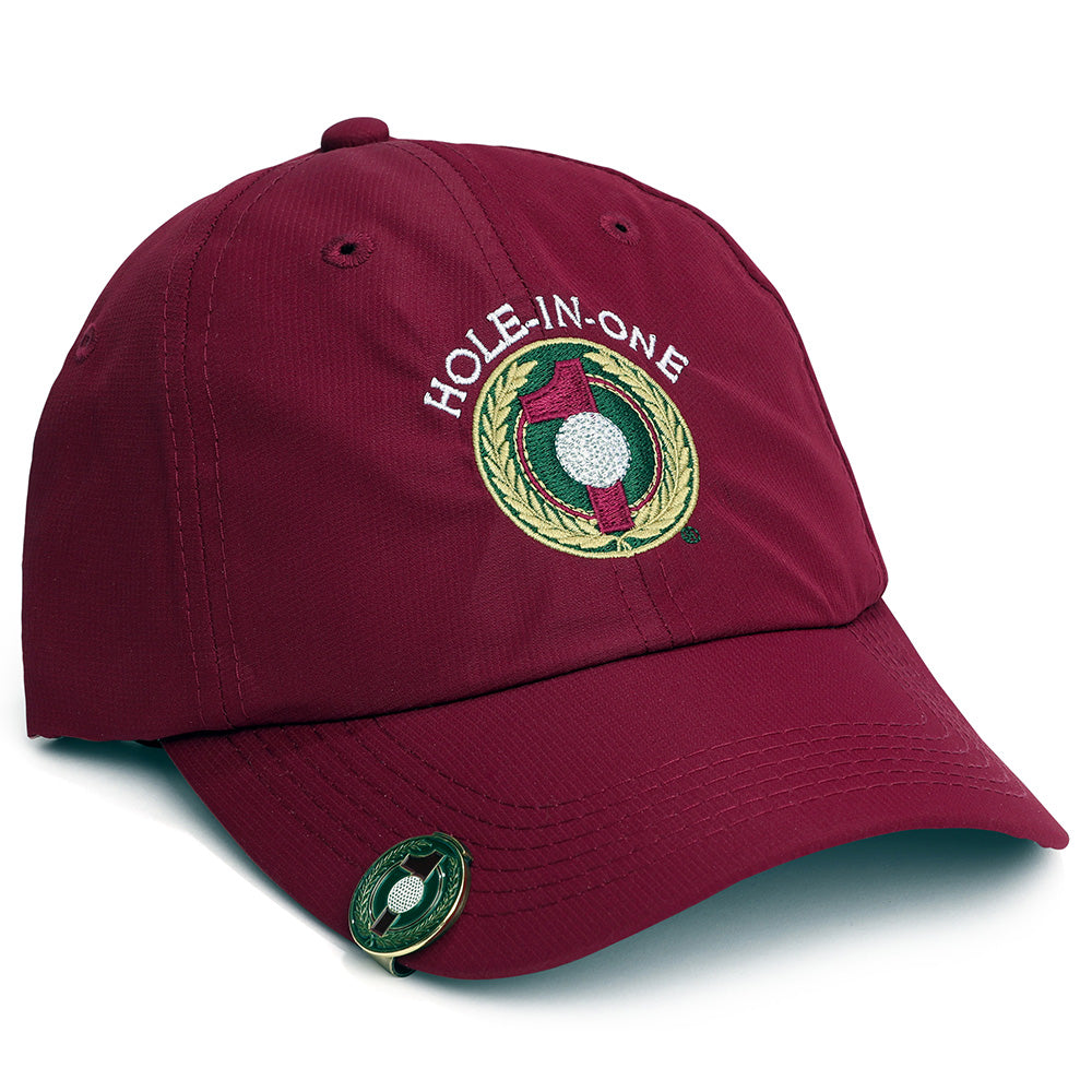 Grey Hole in One Hat and Ball Marker -- Maroon