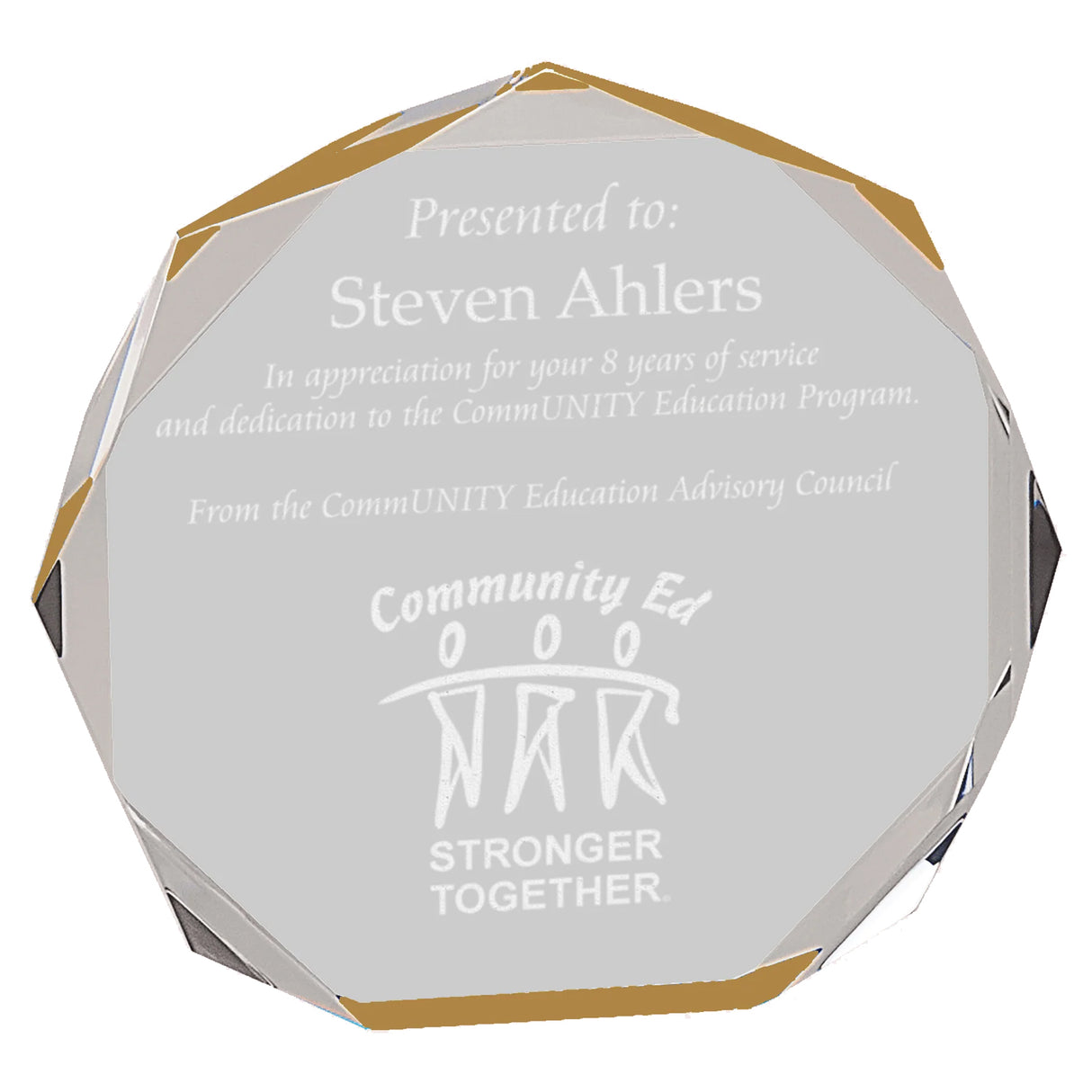 Octagon Acrylic Golf Award