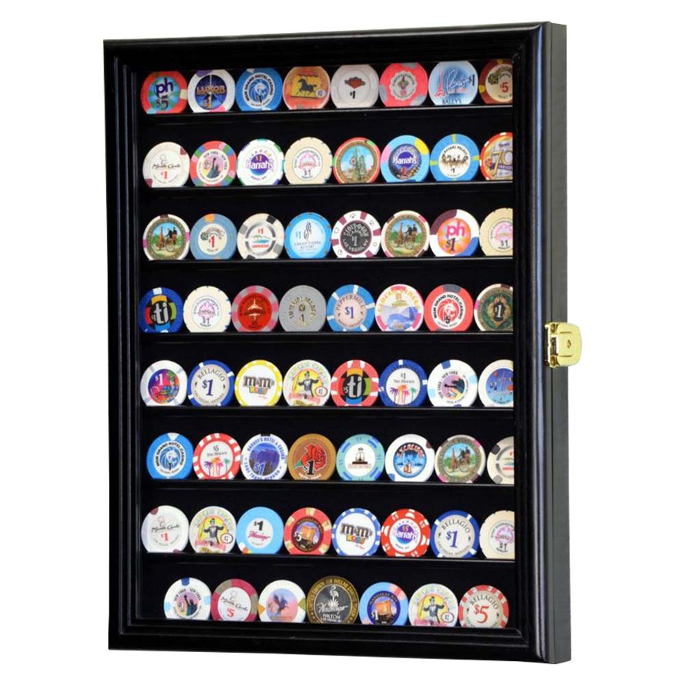64 Poker Chip Display Cabinet
