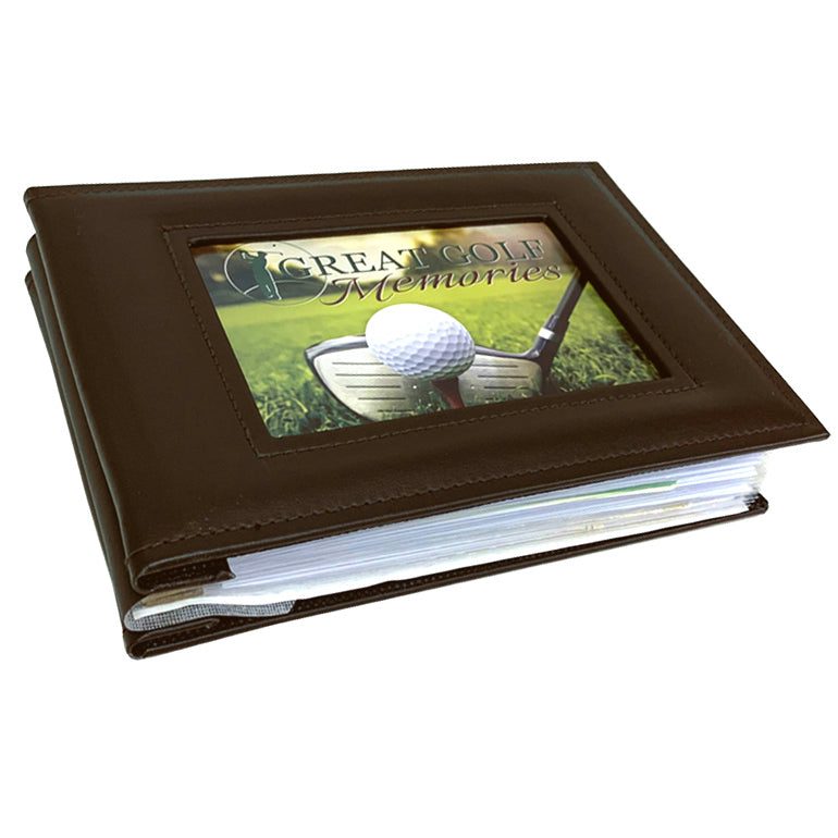 Small Golf Scorecard and Photo Album -- Brown