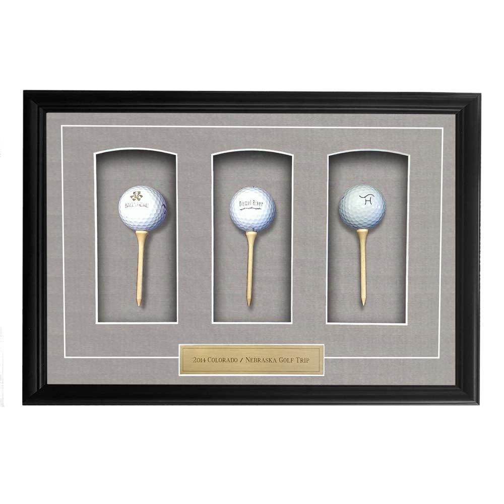 Three Ball and Tee Shadow Box
