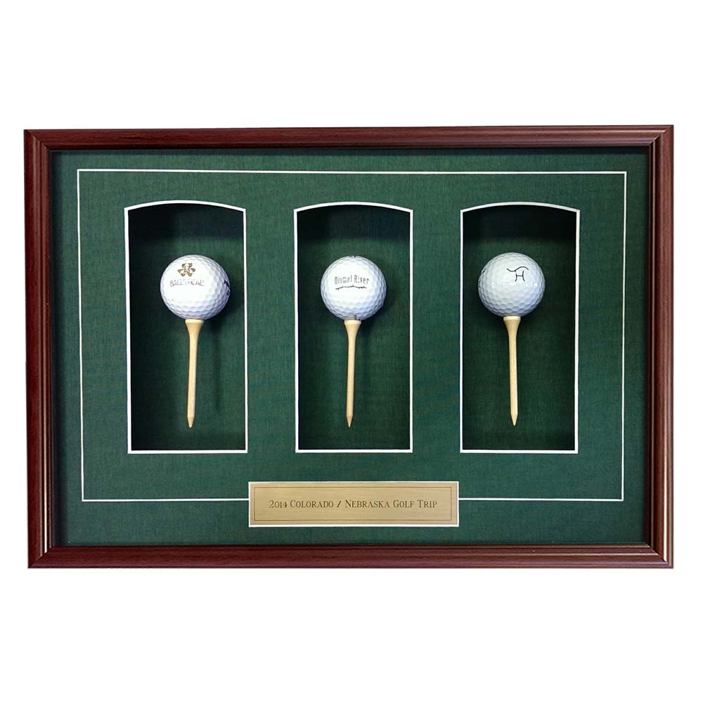 Three Ball and Tee Shadow Box