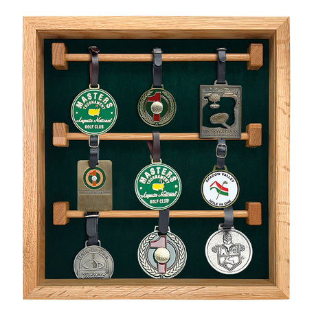 40 Bag Tag Collection Display -- Oak