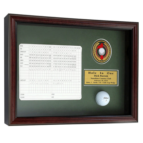 Hole-In-One Enclosed Vertical Shadowbox -- Cherry