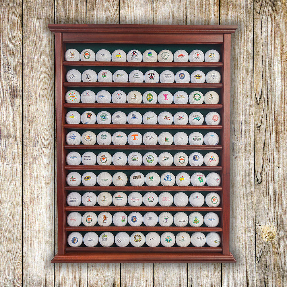 100 Golf Ball Display Rack -- Cherry