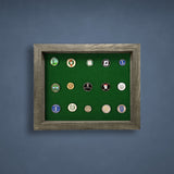 Shadow Box Ball Marker Display -- Gray/Green