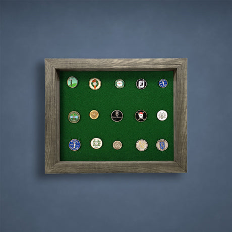 Shadow Box Ball Marker Display -- Gray/Green