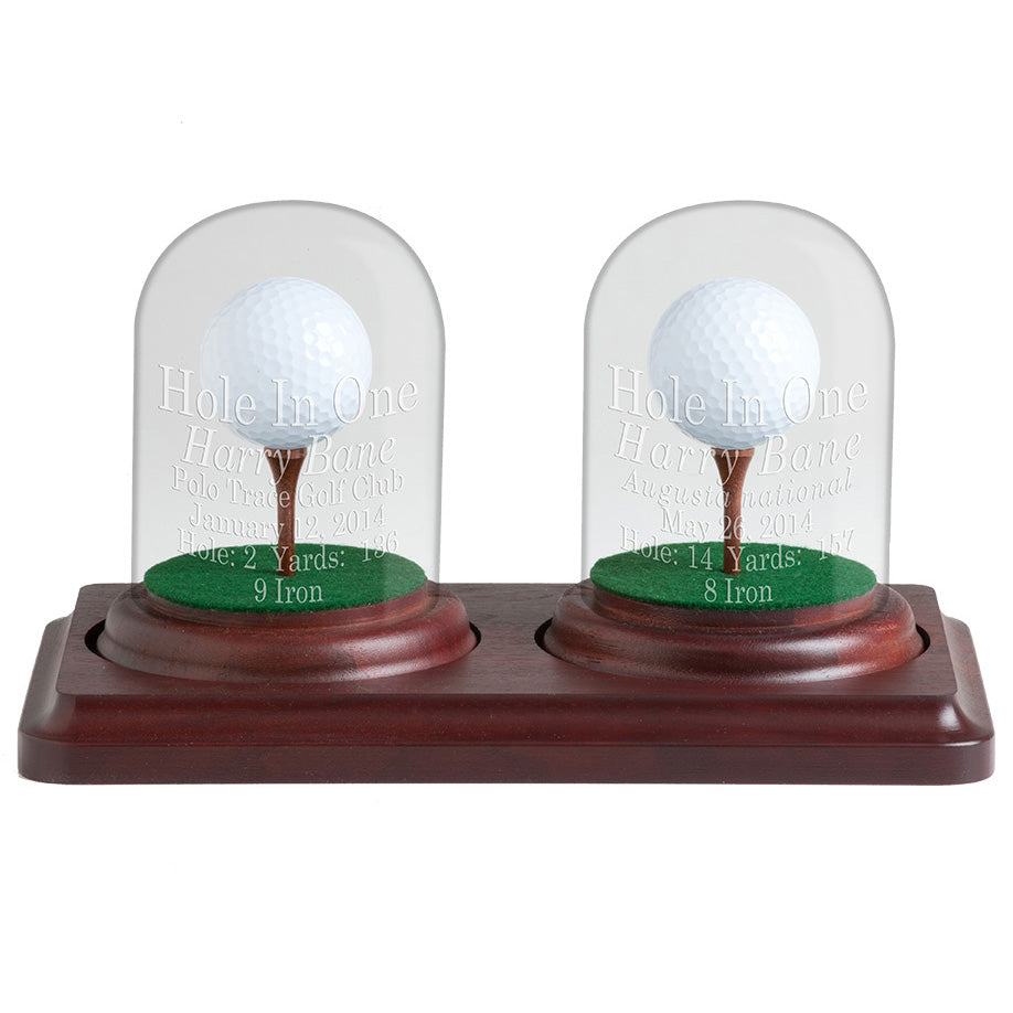 2 Holes in One Glass Dome Display