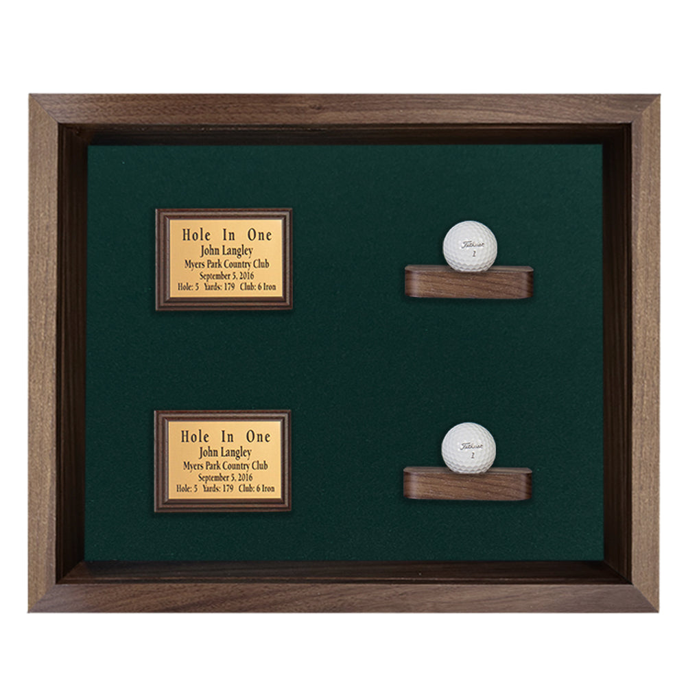 2 Holes in One Shadowbox Display-Cherry -- Walnut