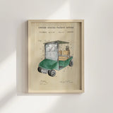 Golf Patent Print - Green Golf Cart