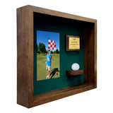 Ball & Vertical Photo/Scorecard Shadowbox Display -- Walnut