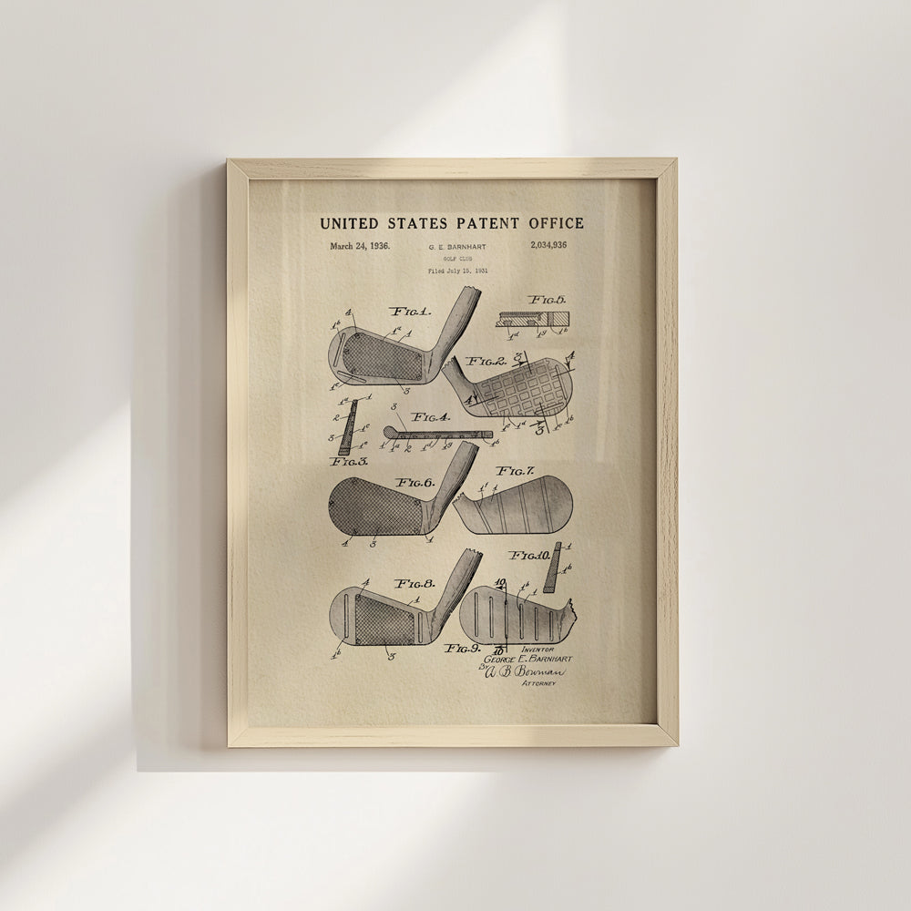 Golf Patent Print - Iron