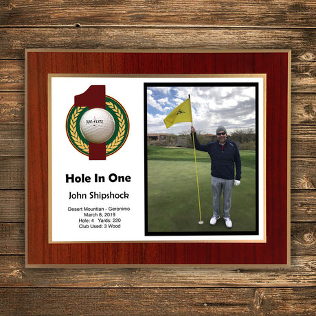 Hole In One Horizontal Laminated Plaque -- Red Mahogany
