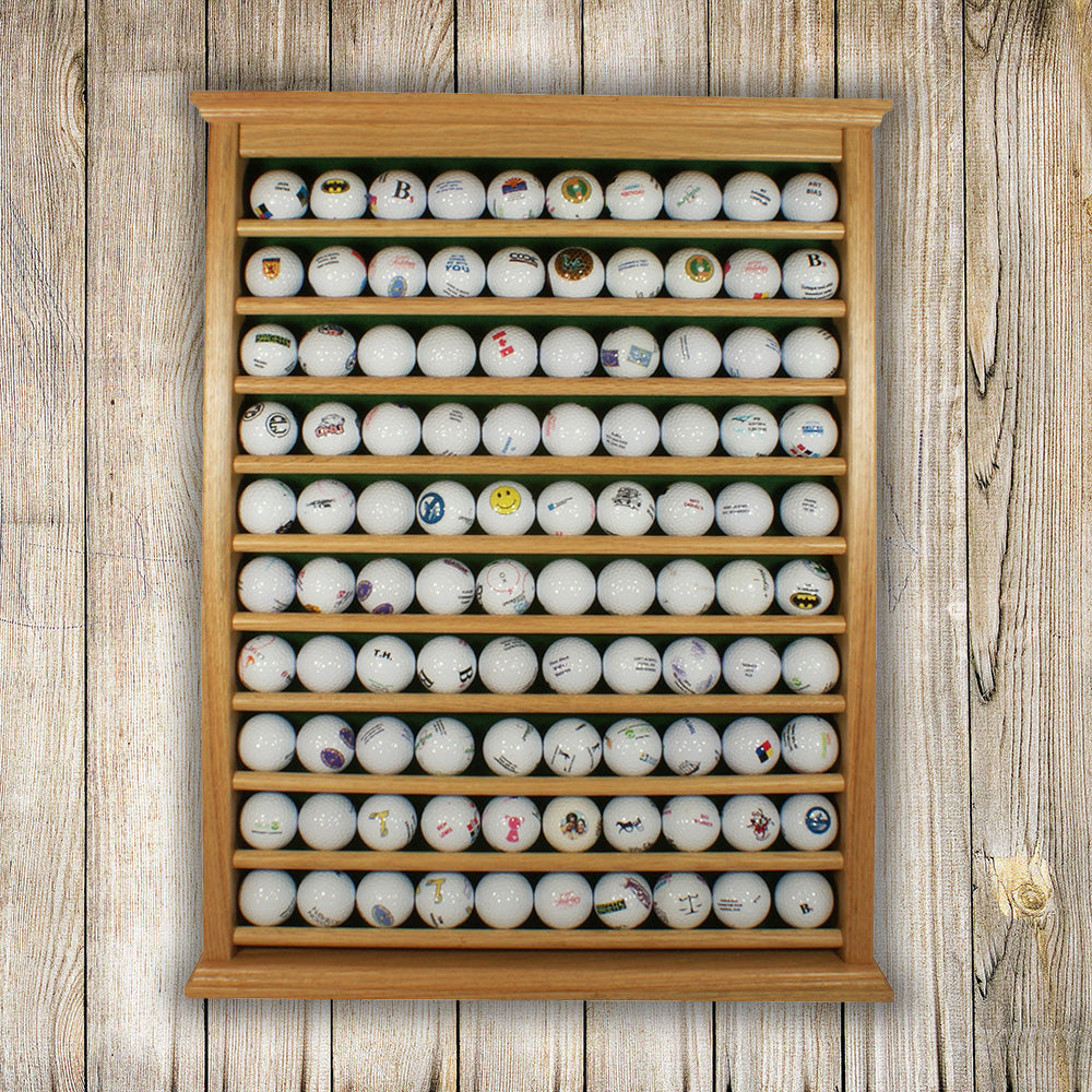 100 Golf Ball Display Rack -- Oak