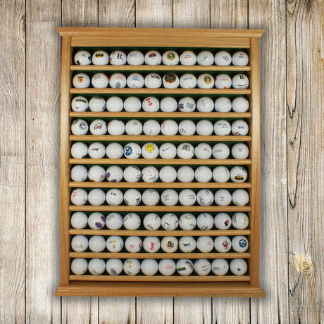 100 Golf Ball Display Rack -- Oak
