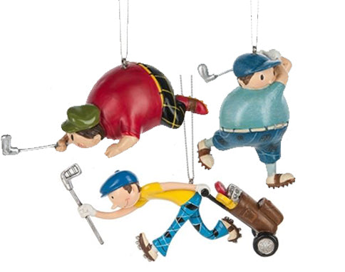 3 Stooges Golfer Ornaments
