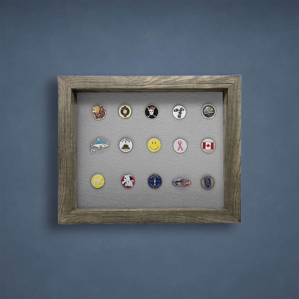 Shadow Box Ball Marker Display -- Gray/Gray