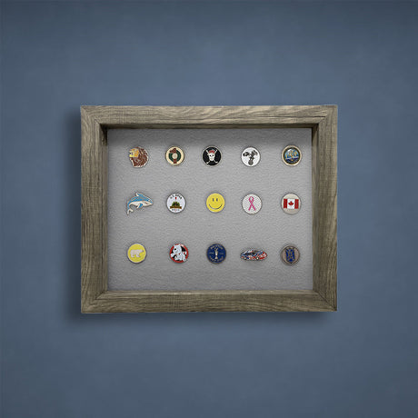 Shadow Box Ball Marker Display -- Gray/Gray