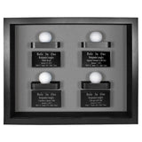 4 Golf Ball Shadow Box Display - Black / Green -- Black with Gray Felt