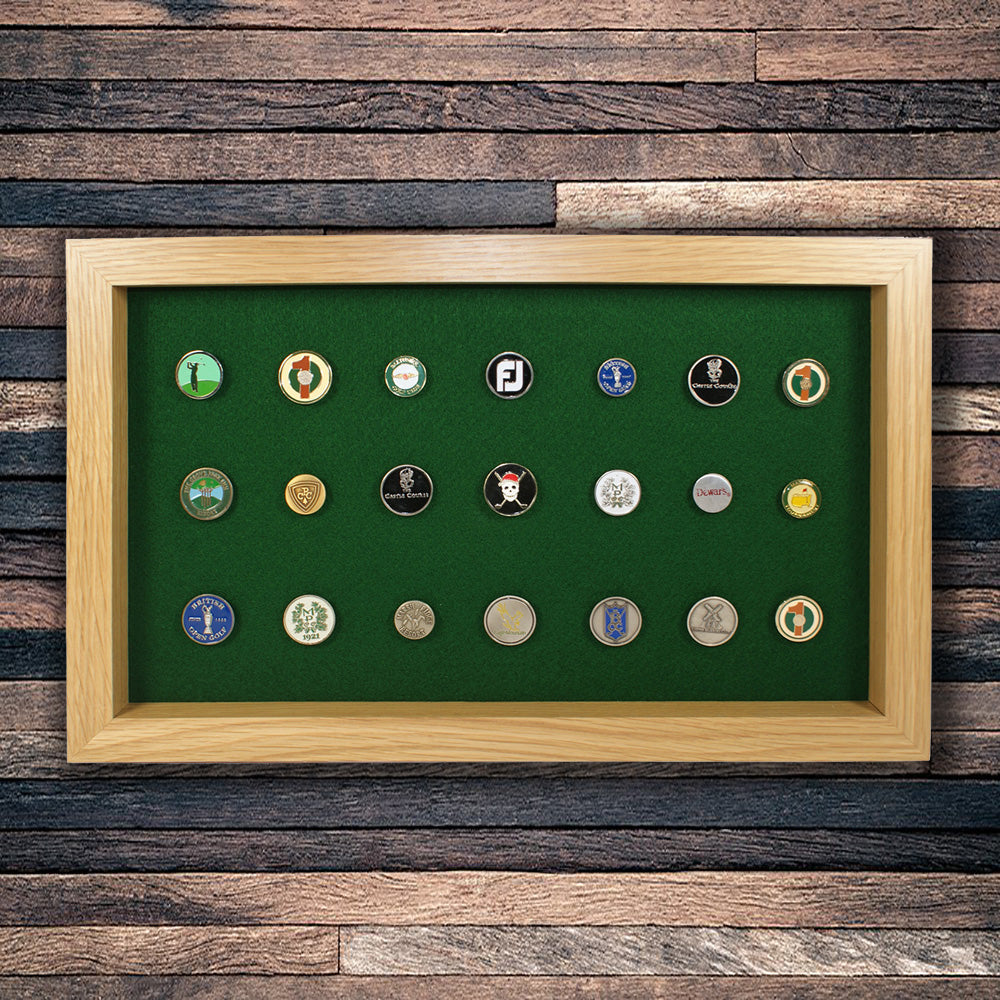 40 Golf Ball Marker Display -- Oak