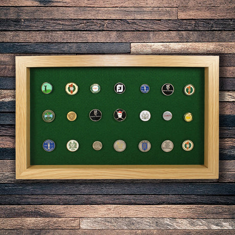 40 Golf Ball Marker Display -- Oak