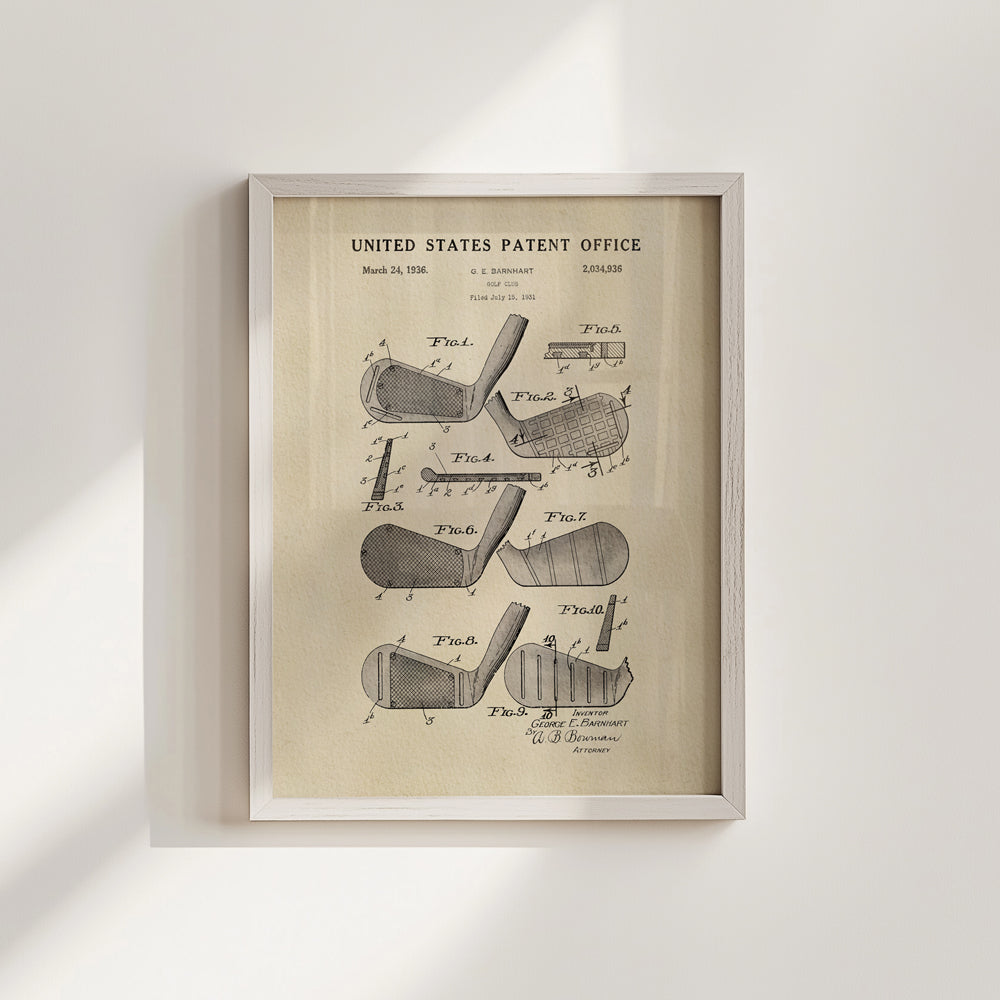 Golf Patent Print - Iron