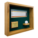 Hole-In-One Ball & Photo/Scorecard Shadowbox -- Oak