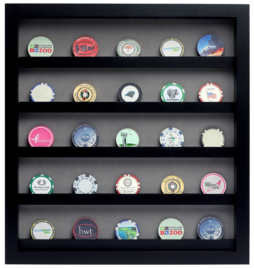 45 Poker Chip Display Cabinet -- Black/Gray