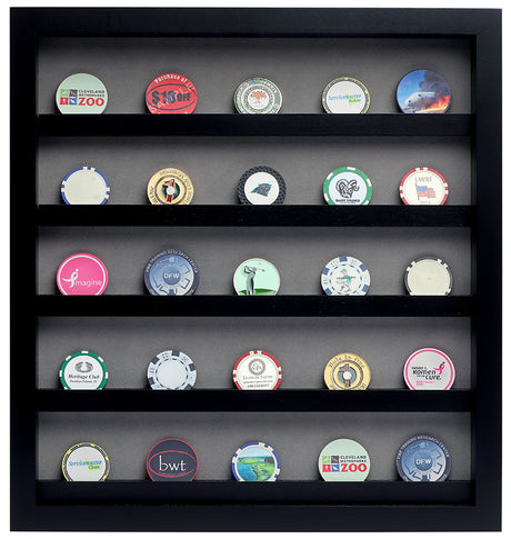 45 Poker Chip Display Cabinet -- Black/Gray