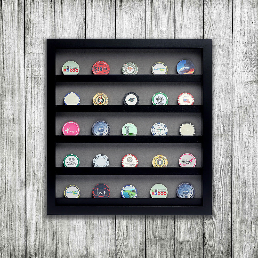 45 Poker Chip Display Cabinet -- Black/Gray