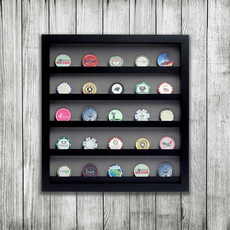 45 Poker Chip Display Cabinet -- Black/Gray