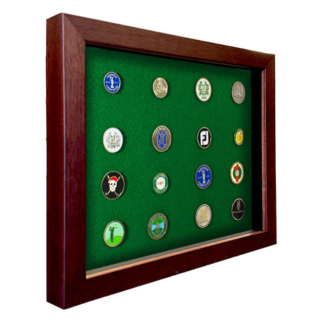 Shadow Box Ball Marker Display -- Cherry