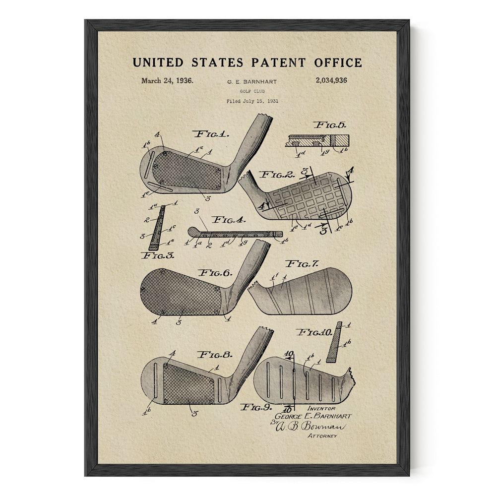 Golf Patent Print - Iron