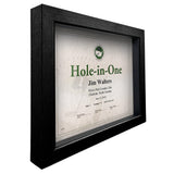 Hole-In-One Gray Shadow Box Certificate Frame -- Black
