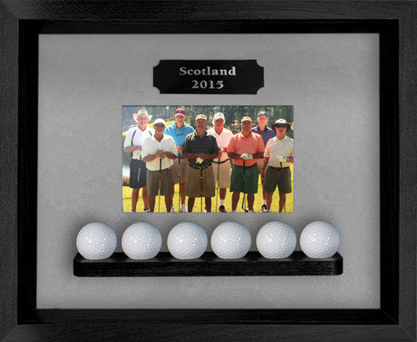 6 Ball Shadowbox Display -- Black/Gray