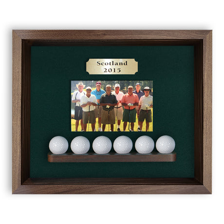 6 Ball Shadowbox Display -- Walnut