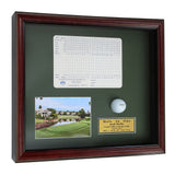 Hole-In-One Ball, Photo, and Scorecard Shadowbox -- Cherry