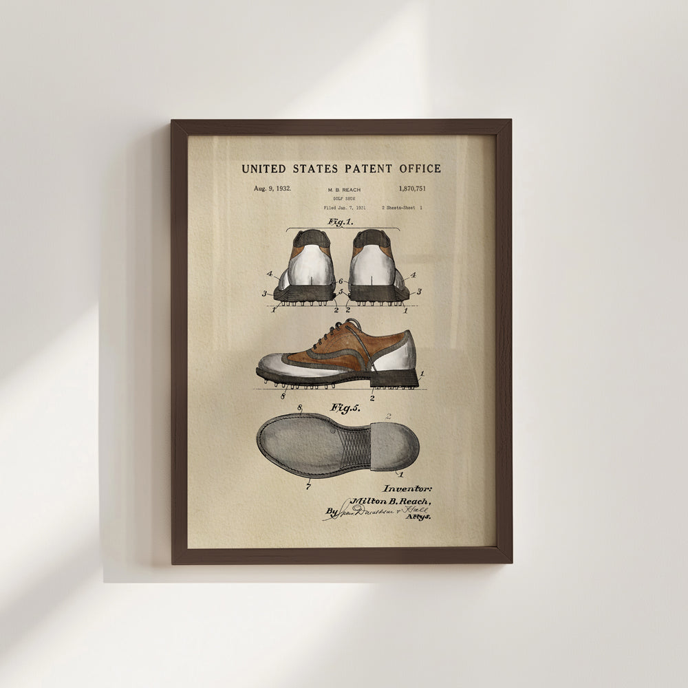 Golf Patent Print - Shoes