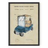 Golf Patent Print - Blue Golf Cart