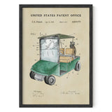 Golf Patent Print - Green Golf Cart