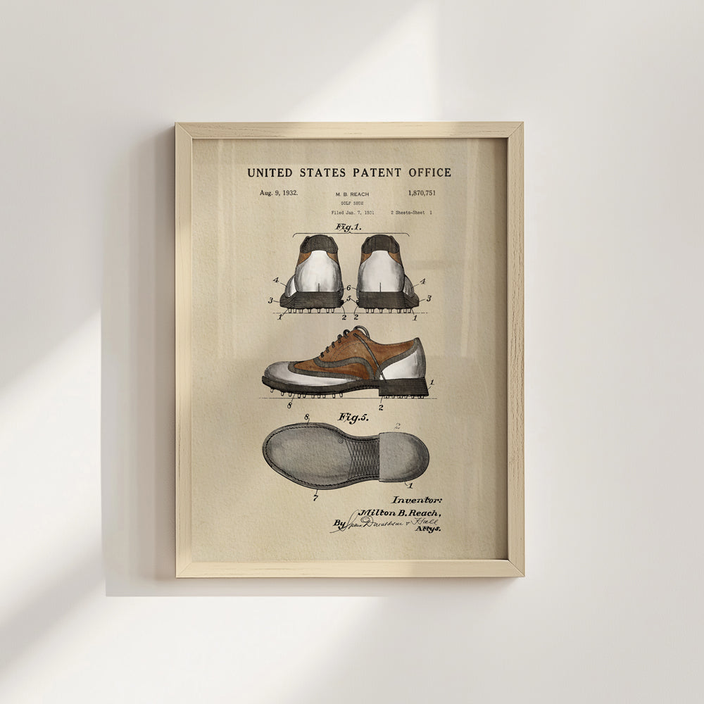 Golf Patent Print - Shoes