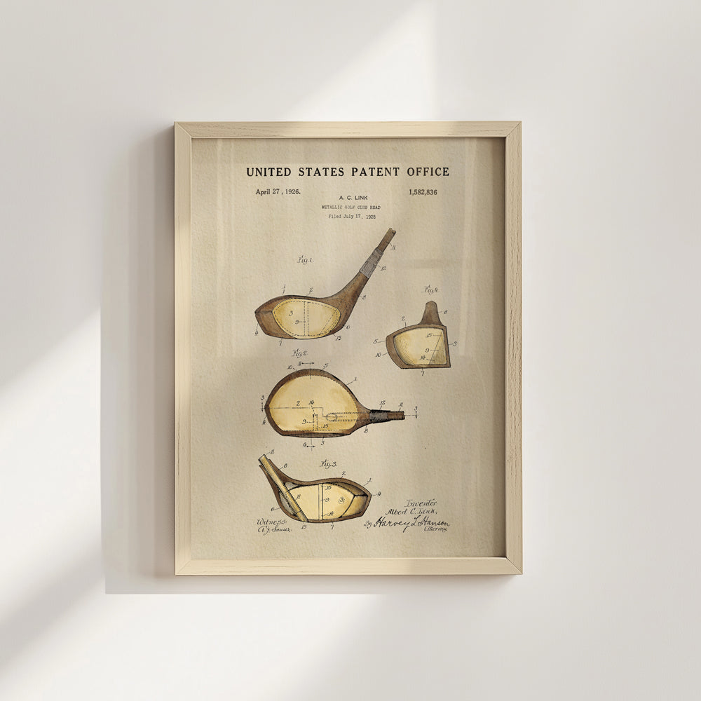 Golf Patent Print - Wood