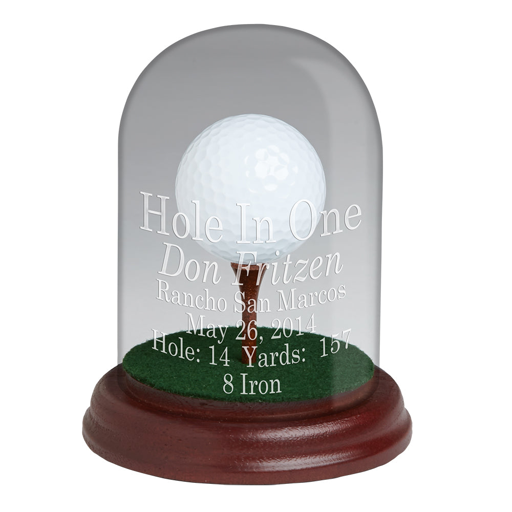 Glass Dome with Tee Hole-In-One Trophy -- Cherry