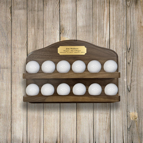 12 Golf Ball Display Rack -- Walnut