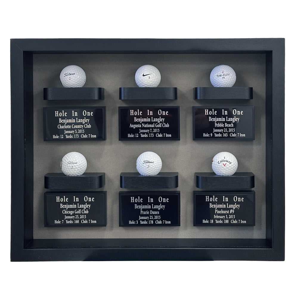 6 Golf Ball Shadow Box Display