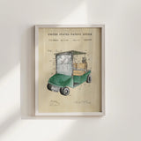 Golf Patent Print - Green Golf Cart