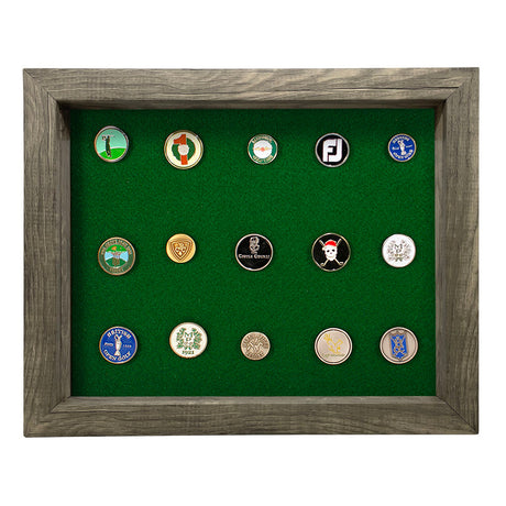 Shadow Box Ball Marker Display -- Gray/Green