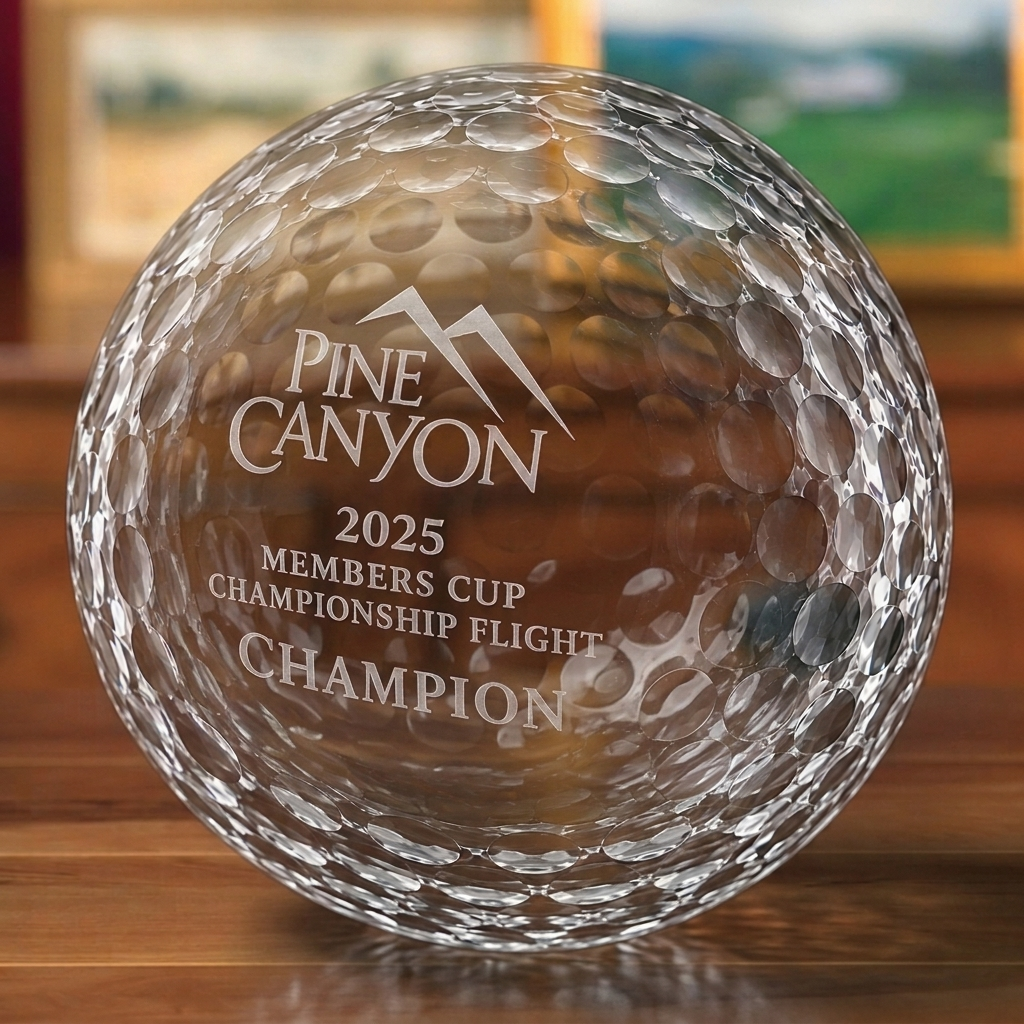 Crystal Golf Ball Trophy
