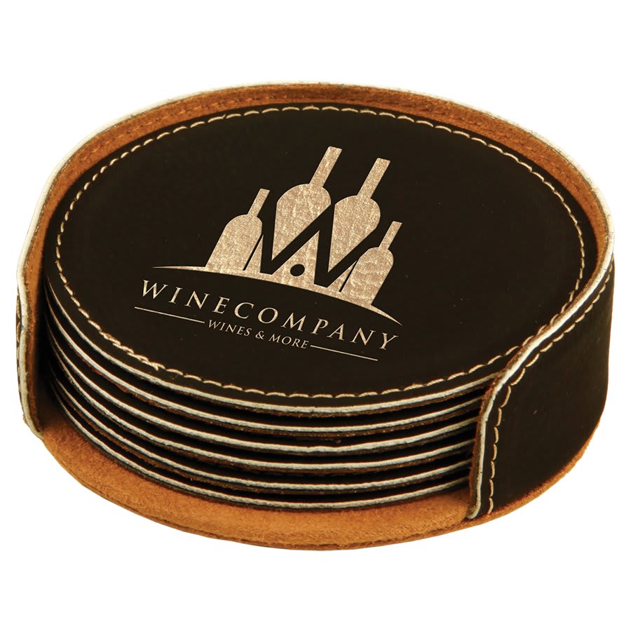 Leatherette Coaster Set