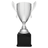 Full Metal Golf Trophy Cup on Piano Finish Base